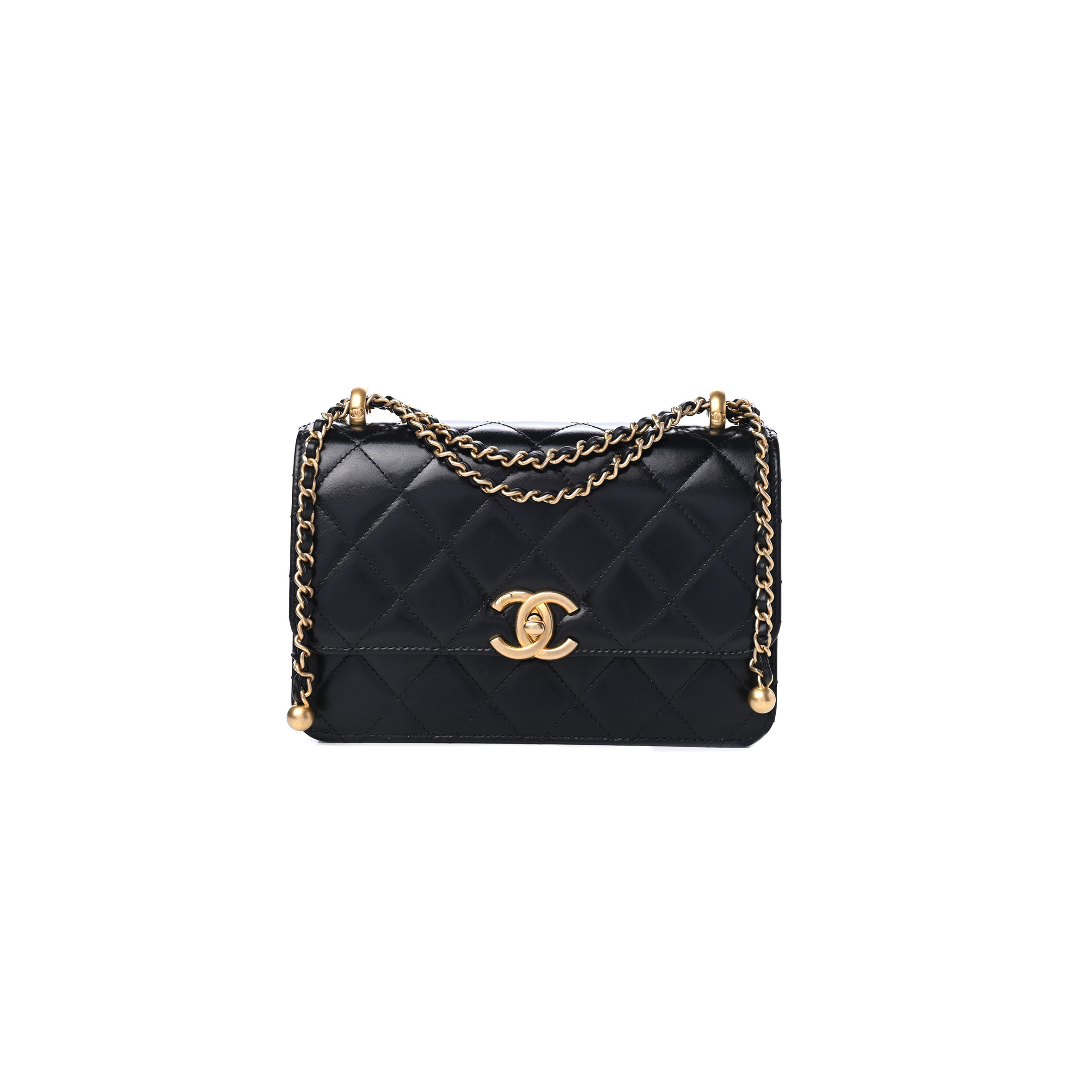 CHANEL MASTER CALFSKIN QUILTED MINI PERFECT FIT FLAP BLACK (22*14.5*8cm)